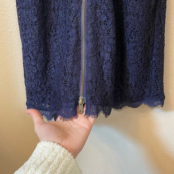 Adrianna Papell Lace Short Evening Cocktail Dress Elegant Navy Blue Women's sz 6 - Picture 8 of 15